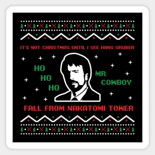 It's Not Christmas Until Hans Gruber Fall From Nakatomi Tower Sticker